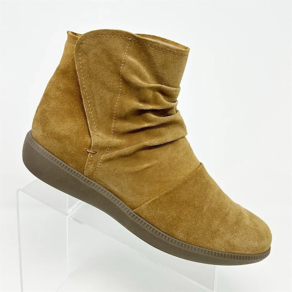 Munro Scout Womens Ankle Bootie Tobacco Brown Suede Comfort Wedge Size 11